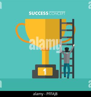 success concept winner card Stock Vector