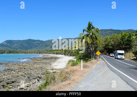 Motorhome on the Captain Cook Highway between Cairns and Port Douglas, Far North Queensland, FNQ, QLD, Australia Stock Photo