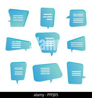 Shape speech talking cloud, quote box set. Template quote bubbles Stock Vector