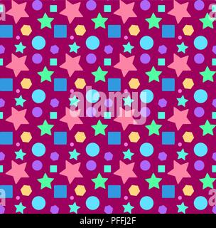 Seamless repeating pattern from different geometric shapes Stock Vector