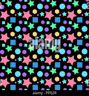Seamless repeating pattern from different geometric shapes Stock Vector