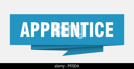 apprentice sign. apprentice paper origami speech bubble. apprentice tag. apprentice banner Stock Vector