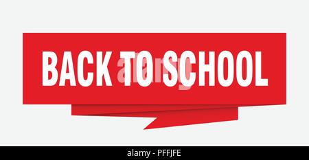 back to school sign. back to school paper origami speech bubble. back to school tag. back to school banner Stock Vector