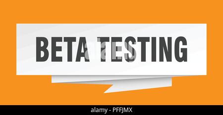 beta testing sign. beta testing paper origami speech bubble. beta testing tag. beta testing banner Stock Vector