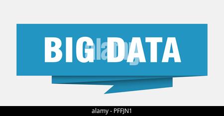 big data sign. big data paper origami speech bubble. big data tag. big data banner Stock Vector