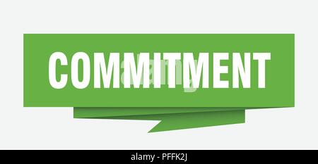 commitment sign. commitment paper origami speech bubble. commitment tag. commitment banner Stock Vector