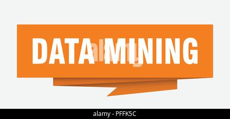 data mining sign. data mining paper origami speech bubble. data mining tag. data mining banner Stock Vector