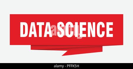 data science sign. data science paper origami speech bubble. data science tag. data science banner Stock Vector