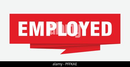 employed sign. employed paper origami speech bubble. employed tag. employed banner Stock Vector