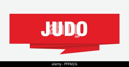 judo sign. judo paper origami speech bubble. judo tag. judo banner Stock Vector