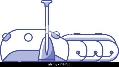 Fishing Inflatable Rafting Boat Icon Stock Vector