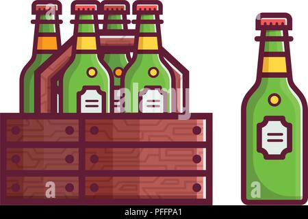 Case of Beer in Bottles Stock Vector