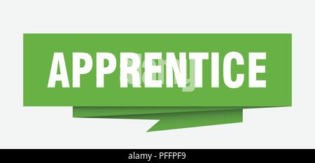 apprentice sign. apprentice paper origami speech bubble. apprentice tag. apprentice banner Stock Vector