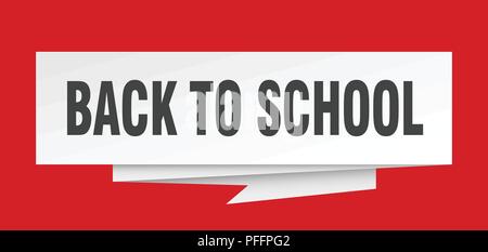 back to school sign. back to school paper origami speech bubble. back to school tag. back to school banner Stock Vector