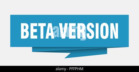 beta version sign. beta version paper origami speech bubble. beta version tag. beta version banner Stock Vector