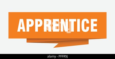 apprentice sign. apprentice paper origami speech bubble. apprentice tag. apprentice banner Stock Vector