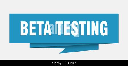 beta testing sign. beta testing paper origami speech bubble. beta testing tag. beta testing banner Stock Vector