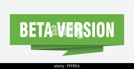 beta version sign. beta version paper origami speech bubble. beta version tag. beta version banner Stock Vector
