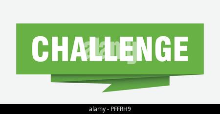 challenge sign. challenge paper origami speech bubble. challenge tag ...