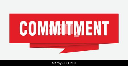 commitment sign. commitment paper origami speech bubble. commitment tag. commitment banner Stock Vector