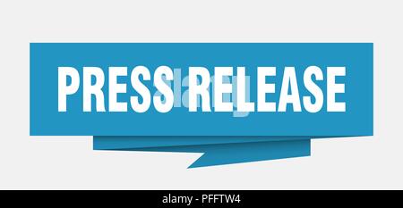 press release sign. press release paper origami speech bubble. press release tag. press release banner Stock Vector