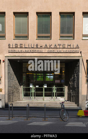 Helsinki Sibelius Academy, view of the Art Nouveau styled entrance to ...