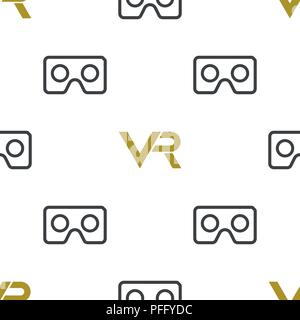 Seamless Vector Pattern With VR Logos Stock Vector