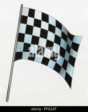 Black and white chequered flag. Stock Photo