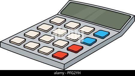 Calculator. Colored doodle style illustration Stock Vector