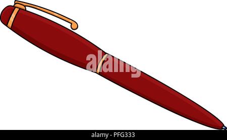 Red pen. Doodle style illustration Stock Vector