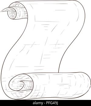 Paper scroll. Hand drawn sketch Stock Vector