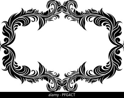 Filigree floral frame. Ornamental decoration in vintage style Stock Vector