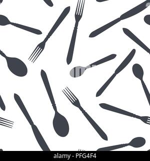 Cutlery as seamless pattern Stock Vector