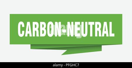 carbon-neutral sign. carbon-neutral paper origami speech bubble. carbon-neutral tag. carbon-neutral banner Stock Vector