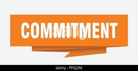 commitment sign. commitment paper origami speech bubble. commitment tag. commitment banner Stock Vector