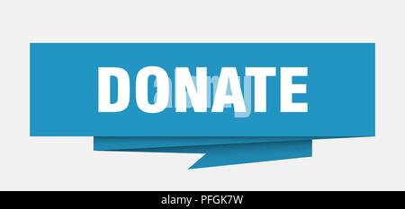 donate sign. donate paper origami speech bubble. donate tag. donate banner Stock Vector