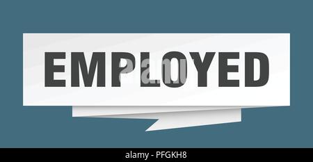 employed sign. employed paper origami speech bubble. employed tag. employed banner Stock Vector