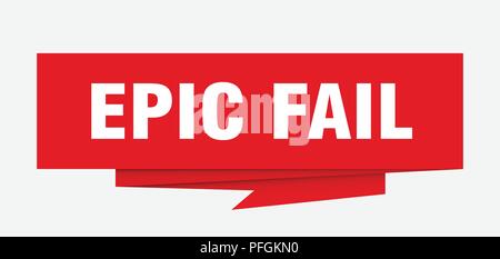 epic fail sign. epic fail paper origami speech bubble. epic fail tag. epic fail banner Stock Vector