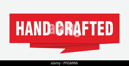 hand crafted sign. hand crafted paper origami speech bubble. hand ...