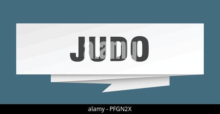 judo sign. judo paper origami speech bubble. judo tag. judo banner Stock Vector