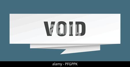 void sign. void paper origami speech bubble. void tag. void banner Stock Vector