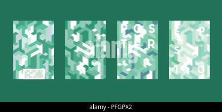 Poster with flat geometric pattern. Cool colorful backgrounds. Applicable for Banners, Placards, Posters, Flyers. Vector illustration. Stock Vector