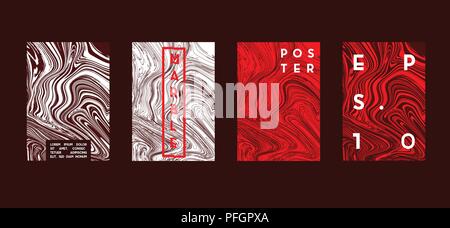 Poster with marble geometric pattern. Cool colorful backgrounds. Applicable for Banners, Placards, Posters, Flyers. Vector illustration. Stock Vector