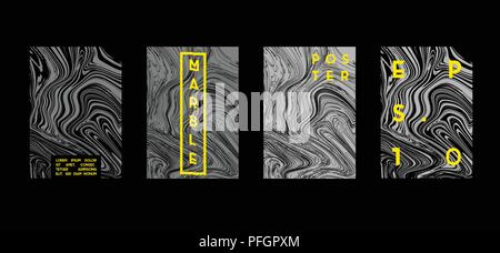 Poster with marble geometric pattern. Cool colorful backgrounds. Applicable for Banners, Placards, Posters, Flyers. Vector illustration. Stock Vector