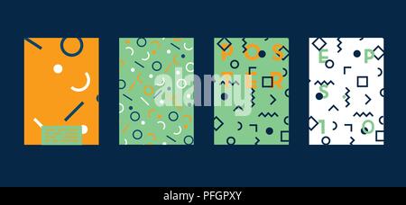 Poster with flat geometric pattern. Cool colorful backgrounds. Applicable for Banners, Placards, Posters, Flyers. Vector illustration. Stock Vector
