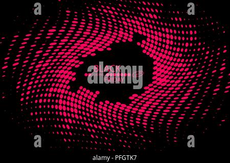 Black Friday Black dots with Loading Bar on black background. Stock Vector