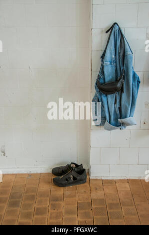 Hanged jean jacket Stock Photo