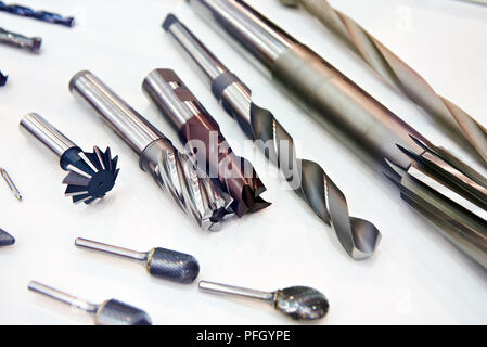 Milling cutters and drills for working with metal Stock Photo