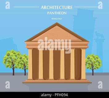 Cartoon greek columns. Cartoon ancient pillars, doric, ionic and ...