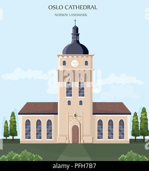 Norway landmarks card Stock Vector